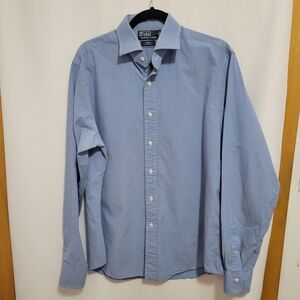 Polo by Ralph Lauren blue/white checked button-up shirt. 16.5(36/37)